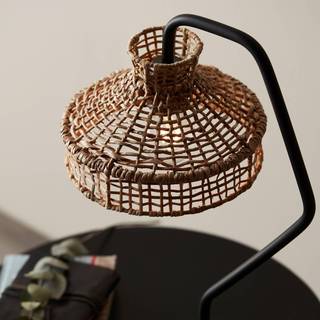 PR Home Loft bordlampe, rattan, højde 49 cm, Ø 28 cm
