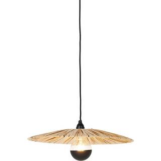 Rustik pendellampe sort med reb 45 cm - Leia