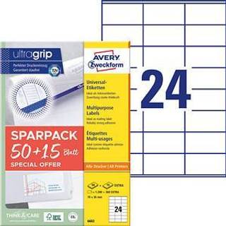 Avery universaletiketter med Ultragrip 70x36mm