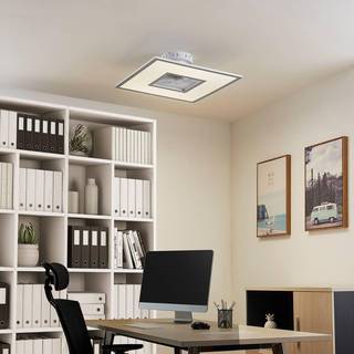 Lindby LED-loftventilator Romea, kantet, DC, støjsvag, 60 cm
