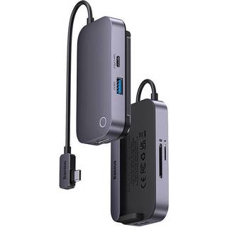 Baseus - 6in1 Basepad Joy-serien USB-C til USB 3.0 + HDMI + USB-C PD + jack 3,5mm + SD/TF - Grå
