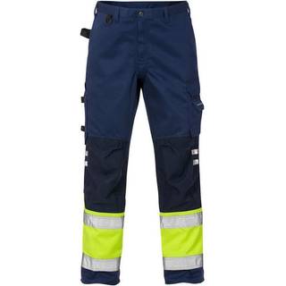 Fristads 100979 Hi Vis bukser kl.1 2032 / Arbejdsbukser Rød/sort C150