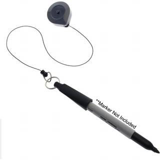 2 pakke - udtr?kkelig penholder (mark?r og t?mrer blyant kompatibel) """" Stay ?ben """" Ratcheting Pull Cord - Belt Clip Reel & Small Key Ring af Re