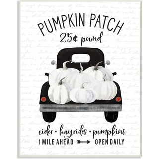 Stupell Industries Pumpkin Patch Farm Truck Sign Country Autumn h?st designet af bogstaver og foret kunst 10 x 15 v?gplaque