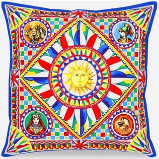 Dolce&Gabbana Casa Cushions - 'Carretto Siciliano' canvas cushion, small in Multicolor 100 % Canvas