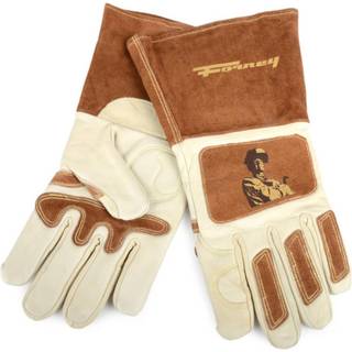 Forney 53410 Signatur Men's Welding Handsker Store hvide/brune
