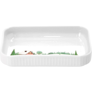 Pillivuyt Vinter Plissé Fad rektangulært 18 x 12 cm