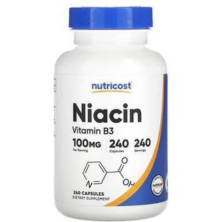 Nutricost – Vitamin B3 Niacin 100 mg, 240 kapsler