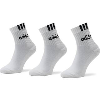Adidas 3-Stripes Linear Half-Crew Cushioned Socks 3 Pairs   White/black, L (43-45)