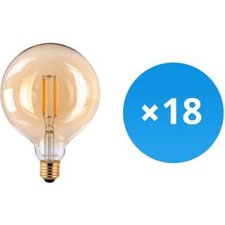 Fordelspakke 18x Noxion Lucent LED E27 Globe filament Rav 125mm 7.2W 630lm - 822 ekstra varm hvid | erstatter 60W