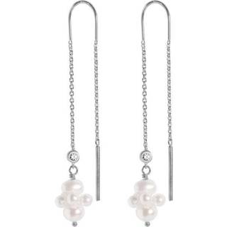 Pearl Cluster Dangling Sterling Sølv Ørehængere fra byBiehl med Ferskvandsperler