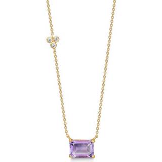 Mads Z - Lavender halskæde i 14 kt guld m. pink ametyst og 0,02 ct.**