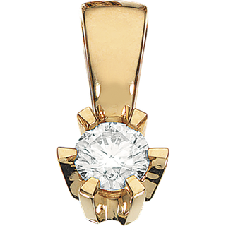 Prinsesse Vedhæng i 14kt. guld m. 0,17ct. diamant