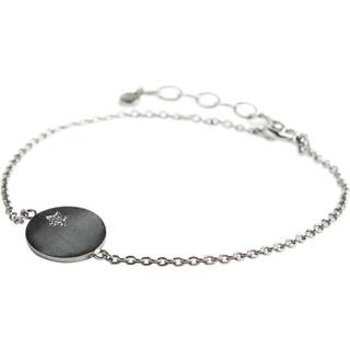 Pernille Corydon, Diamond Coin Armbånd, Sort Sølv