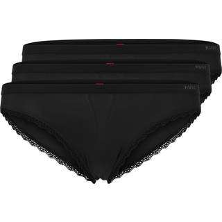 HUGO 3pak microfiber briefs med blonder i sort til kvinder