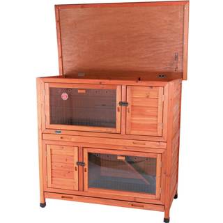 Trixie natura small animal hutch insulated 2 storeys 116 × 113 × 65 cm brown