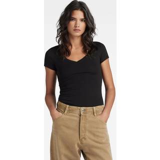 Base V-Neck Cap Top - Black - Women