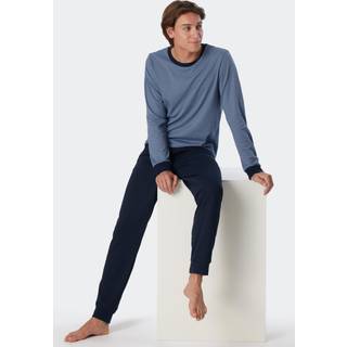 Schiesser Fine Interlock Pyjamas With Cuff - Navy/Blue - 56 * Kampagne *