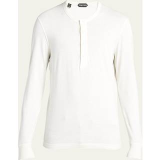 Tom Ford Lyocell and cotton Henley long-sleeved top - black - EU 54