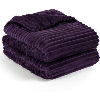 Pavilia super bl?d fleece kast t?ppe Twin lilla aubergine fuzzy plys flanel kast varm hyggeligt ribbed mikrofiber t?ppe til sofa sofa seng letv?g