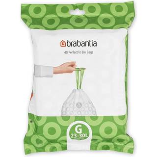 brabantia Size G - trash can liner - high-density polyethylene (HDPE) - white - pack of 40