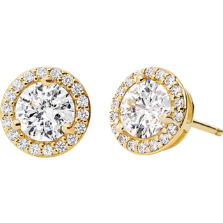 Michael Kors Women's 14k Gold-plated Sterling Silver Cz Halo Studs MKC1035AN710