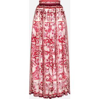 Dolce&Gabbana Majolica pleated silk maxi skirt - multicoloured - S