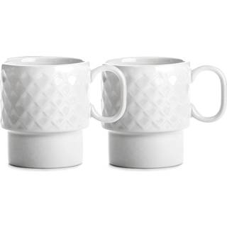 Sagaform Coffee & More Krus 2-pak t - Kaffekopper Stentøj Hvid - 5018369