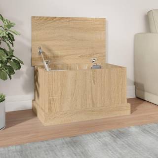 opbevaringskasse 50x30x28 cm konstrueret træ sonoma-eg