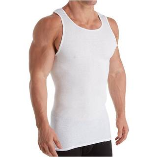 Fruit of the Loom Herre A-Shirt 3-pak Hvid – 100% bomuld, ribstrikkede tanktop-undertrøjer, komfort der holder sig på plads