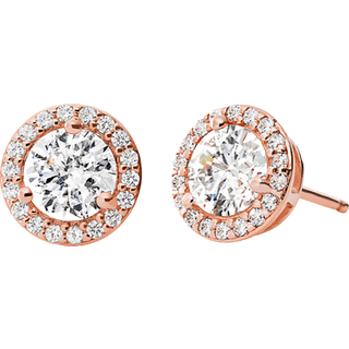 MK Precious Metal-Plated Sterling Silver Pavé Stud Earrings - Rose Gold - Michael Kors - ONE SIZE
