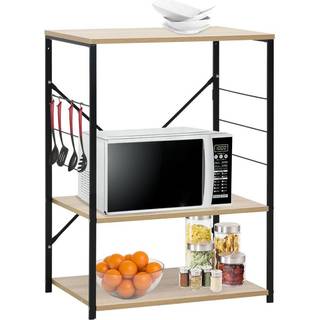 køkkenreol til mikroovn 60x39,6x79,5 cm konstrueret træ sort/eg