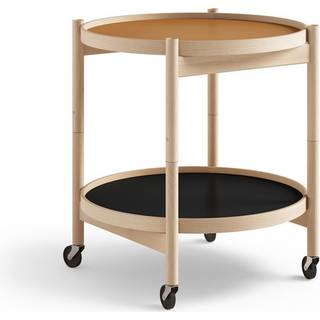 Brdr. Krüger Bølling Tray Table model 50 rullebord clay, røgolieret understel i bøg