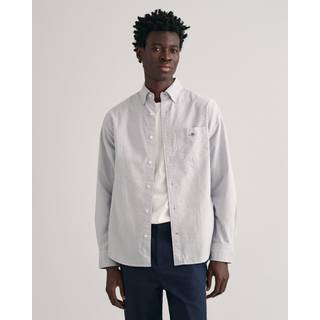 GANT Herre Regular fit klassisk bankerstribet Oxford-skjorte (L)