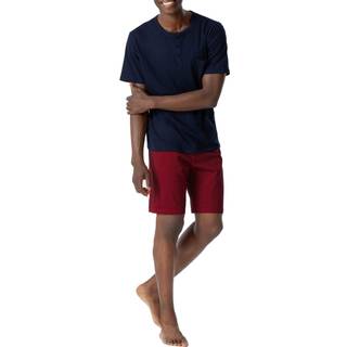Schiesser Fashion Nightwear Short Pyjamas - Navy/Red - 56