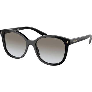Prada Kvinde PR 22ZS 1AB0A7 Solbriller Acetat Sort Grå Firkantet Normal Skygge