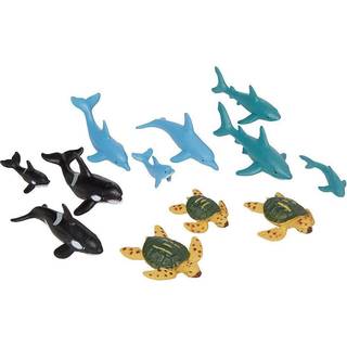 Wild Republic Aquatic Family Animal Figurines Tube Ocean Toys Shark Dolphin Sea Turtle Orca Sea Life Families Collection