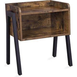 Vasagle Bedside Bord, Stackable sidebord med åbent rum, rustik brun og sort