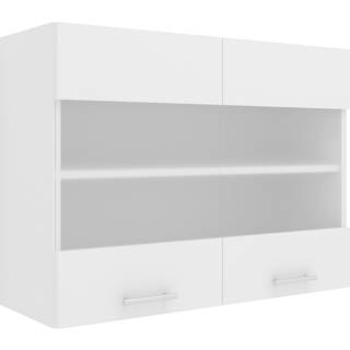 Esilo overskab køkken 80 cm 2 glaslåger hvid.