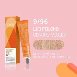 Londa Professional Hårfarver og nuancer Londacolor Demi-permanent cremehårfarve 9/96 Lysblond cendré-violet 60 ml (983,00 kr / 1 l) - 60 ml