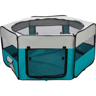 Trixie Outdoor run with net/floor guinea pigs polyester ø 130 × 55 cm turquoise/light grey