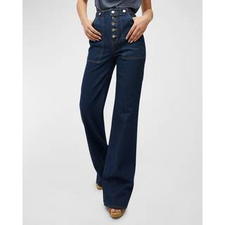 Veronica Beard Crosbie high-rise wide-leg jeans - blue - 23