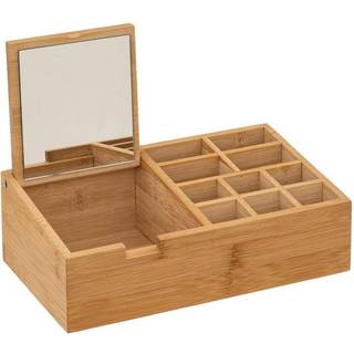 Makeup opbevaring i bambus - Natur - 24,5cm x 8cm x 14cm - Adeline