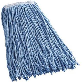 Rubbermaid Commercial Commercial Premium Cut-end 16-ounce Blend Mop Hurtige tørringsstrenge Orange pandebånd Blå tunge våd moppe til gulvrensning