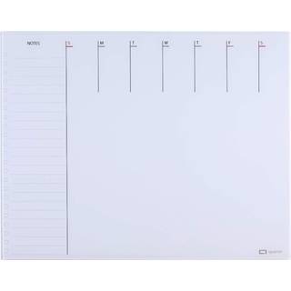 Quartet Glass Desktop Weekly Planner 17 """" X 22 """" Whiteboard Dry Slete Surface Clean Erase inkluderer 1 t?r sletningsmark?r White (GDP2217W)