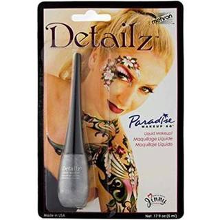 Mehron Makeup Detailz Fine Tip Liquid Makeup | Fin Point eyeliner | Fine Tip Professional Liquid Face Paint & Eyeliner .17 Fl Oz (5 ml) (sølv)
