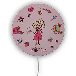 Princess væglampe med kontakt og stik