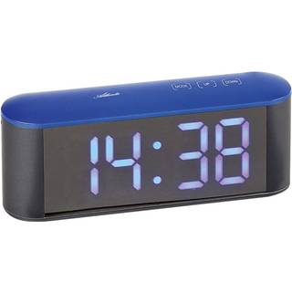 Atlanta 1133/5 Wecker mit LED-Anzeige Anthrazit / Blau