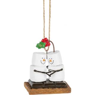 Ganz S'Mores Kissing Under Mistletoe Resin Christmas Tree Marshmallow Ornament S'Mores Collection af Midwest CBK