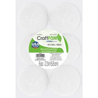 Floracraft Craftfom 6 stykker kugle 2,3 tommer hvid